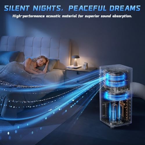 9000 BTU Portable Air Conditioner, 4-in-1 Cooling, Dehumidifier, Fan & Sleep Mode, Self-Evaporation, Remote Control, 24-Hour Timer