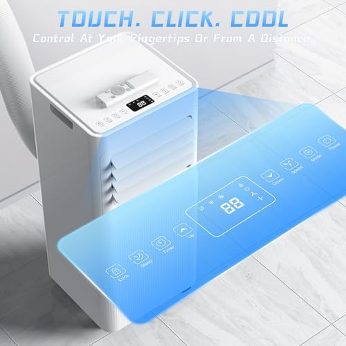 9000 BTU Portable Air Conditioner, 4-in-1 Cooling, Dehumidifier, Fan & Sleep Mode, Self-Evaporation, Remote Control, 24-Hour Timer