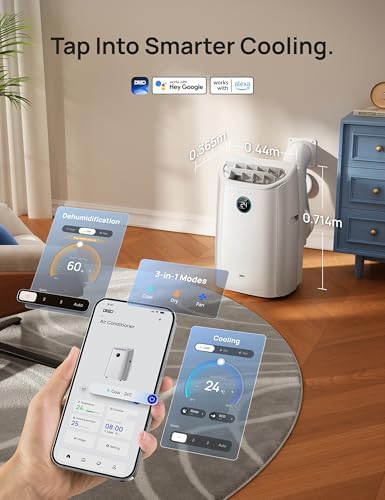 12000 BTU Portable Air Conditioner, 3-in-1 Cooling, Fan & Dehumidifier, Smart App, Voice & Remote Control, Universal Window Kit